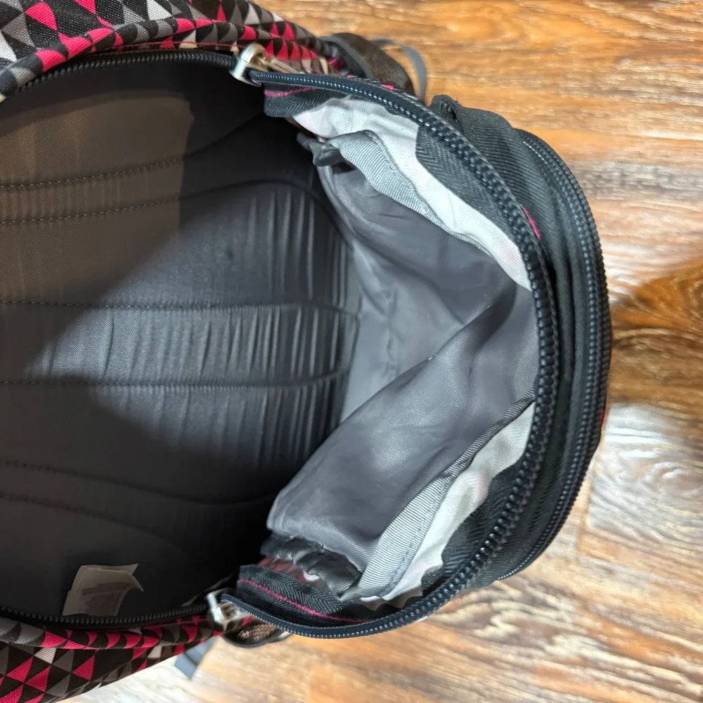 North Face Jester Backpack Womens Pink Black Geometric Triangle A93H Bookbag